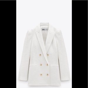 Zara  Buttoned Weave Blazer